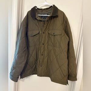Filson Men's Quilted snap up Jacket - Olive made in Seattle